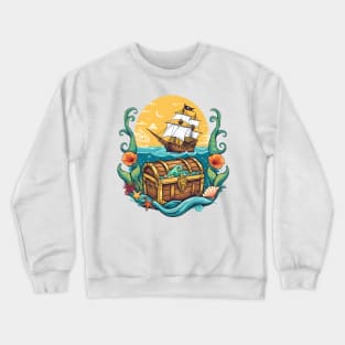 Pirate Ship and Treasure Crewneck Sweatshirt